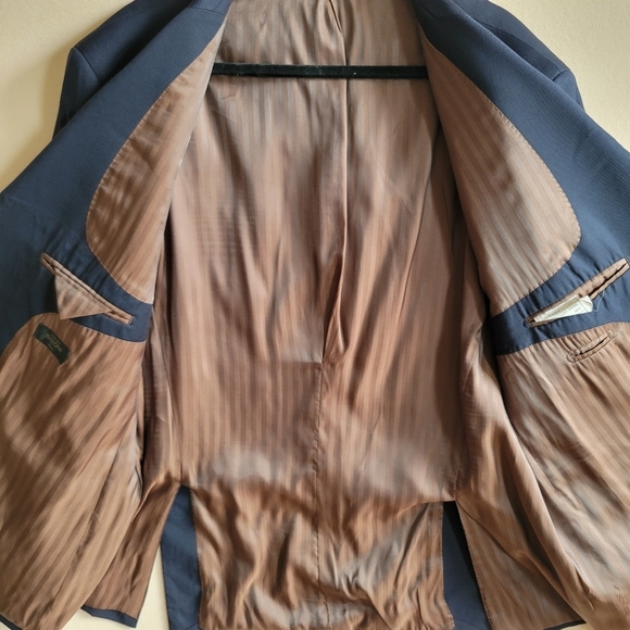 Baroni 100% Wool Super 150s Navy Blazer Size 50R - Picture 11 of 14